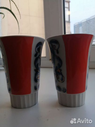 Кувшин фарфор и 2 стакана Олимпиада 1980 г