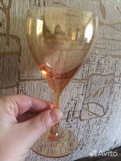 Фужеры медовое стекло