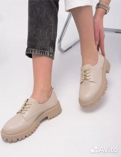 Ботинки туфли женские нат. Кожа р.38