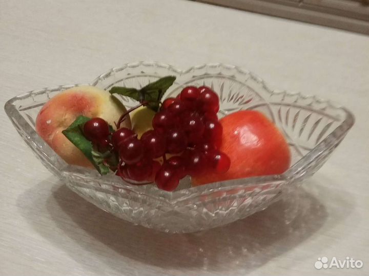 Хрустальная ваза для фруктов, конфетница