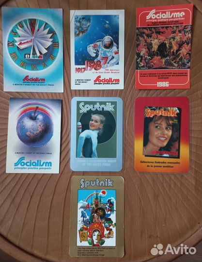 Календарики в основ. СССР (спорт,ж/д,пресса,рыбки)