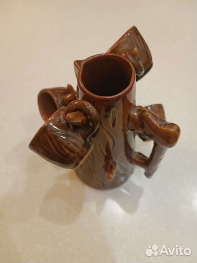 Кувшин керамический с чашечками СССР винтаж