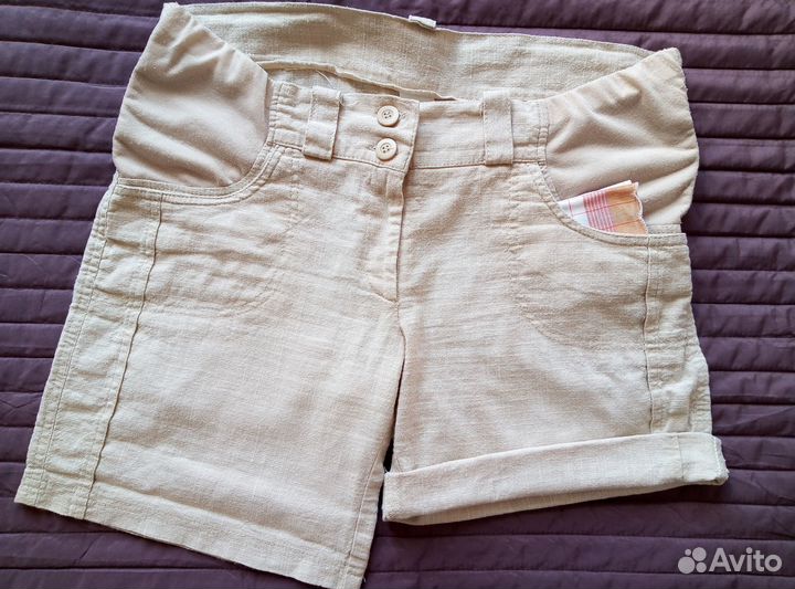 Шорты для беременных, лен