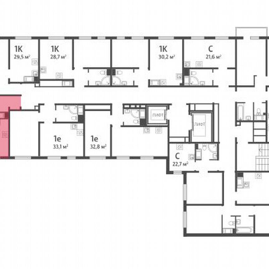 2-к. квартира, 51,7 м², 5/16 эт.