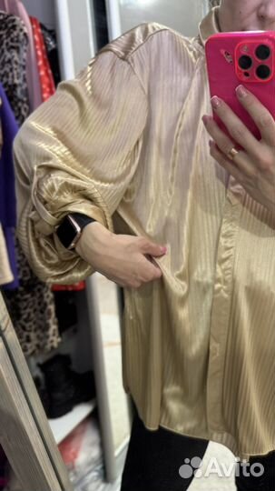 Новая рубашка атласная оверсайз