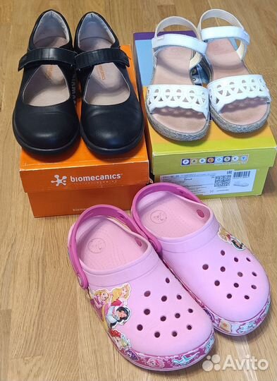 Туфли, босоножки, crocs для девочки р 34-35