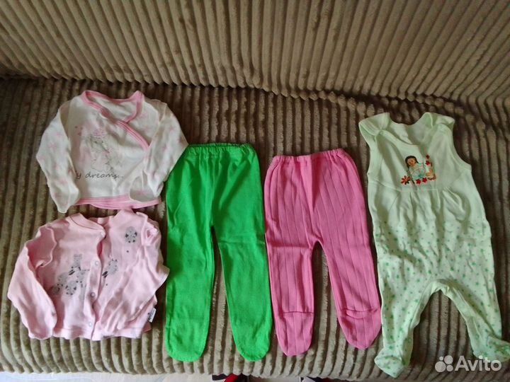 Вещи пакетом для девочки от 0 до 6 мес
