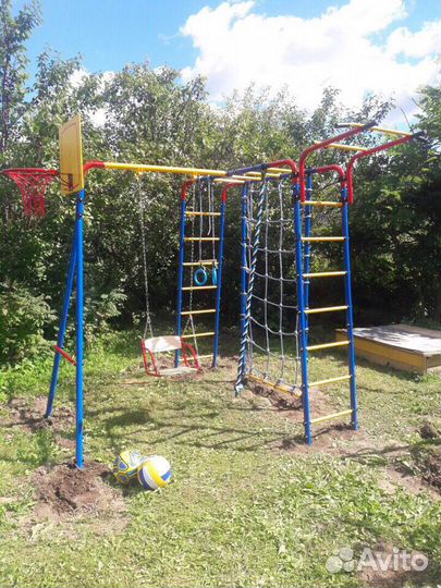 Дачный комплекс с сеткой, турник,баскет кольцо