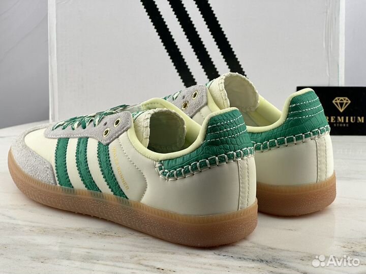 Кеды Adidas Samba Wales Bonner Cream White Green