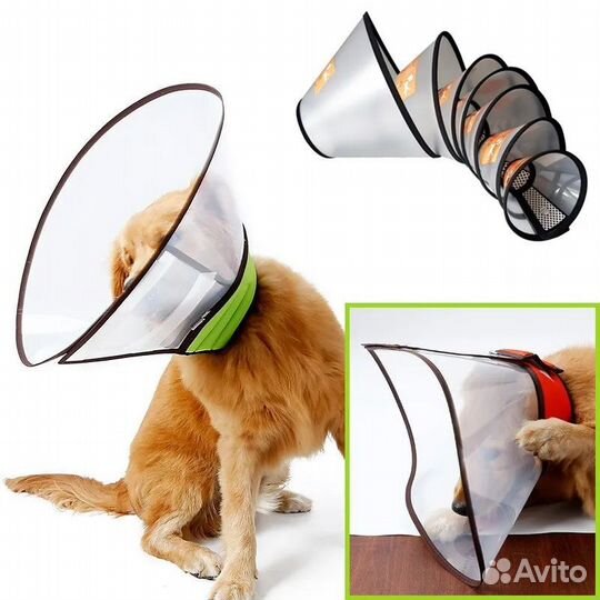 Прозрачный ошейник для собак и кошек