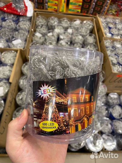 Новогодняя гирлянда штора