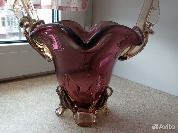 Ваза для сервировки чешское стекло самовывоз