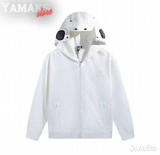 Белая зип худи C.P. Company (XL)