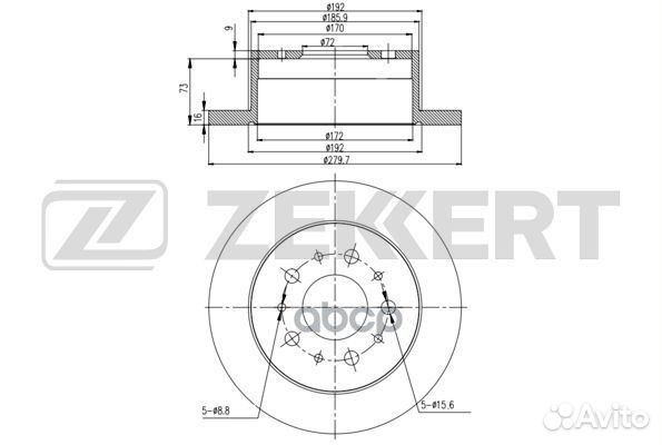 Диск торм. зад. Citroen Jumper (230 244 Z )