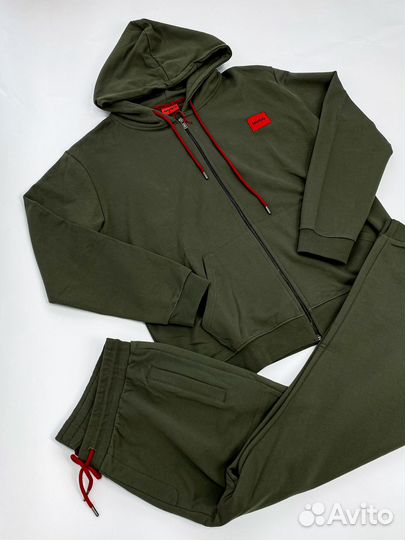 Мужской Спортивный костюм Hugo (лого красное) (210