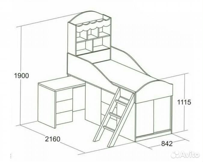 Кровать чердак Фруттис детская