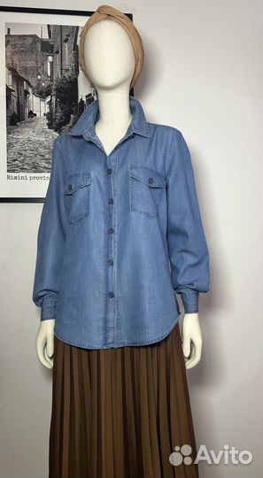 Брендовая джинсовая рубашка 44-46-48