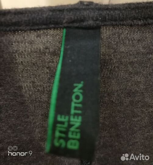 Платье benetton Италия вискоза серое миди 42р