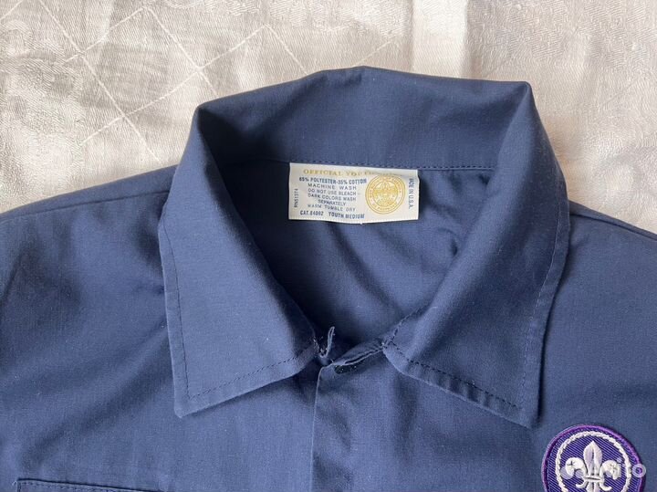 Рубашка бойскаута Америки синяя с нашивками