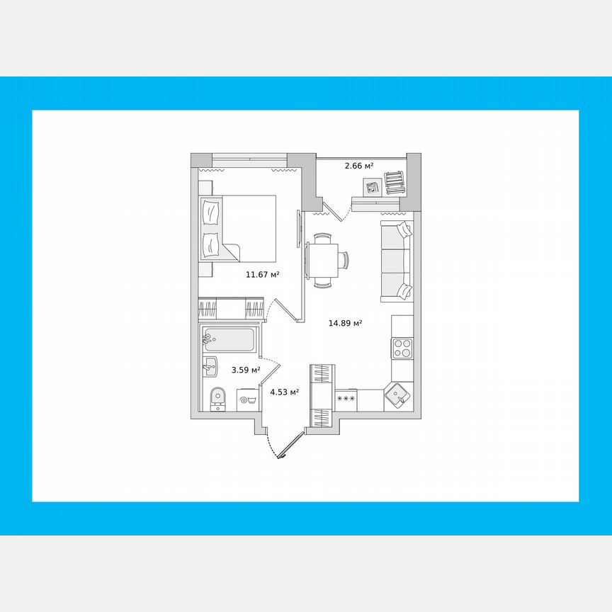 1-к. квартира, 34,7 м², 20/21 эт.