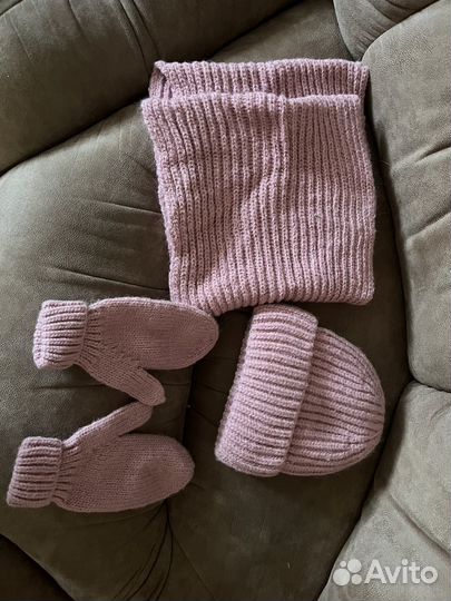 Комплект шапка и снуд (варежки) женский