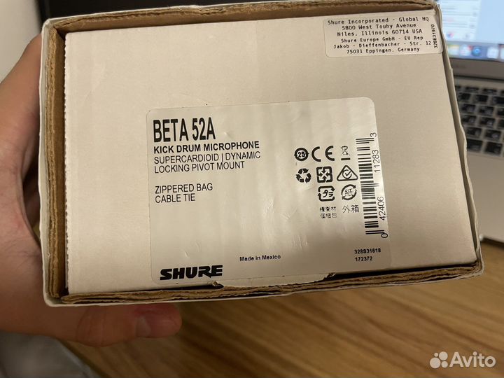 Микрофон Shure Beta 52A. Оригенал — Мексика
