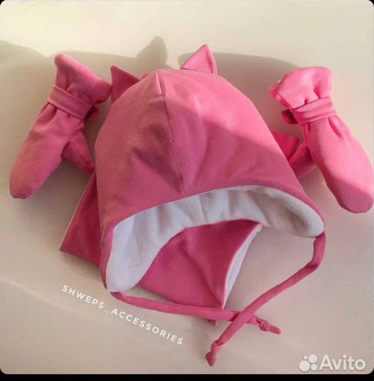 Комплект шапка шарф варежки