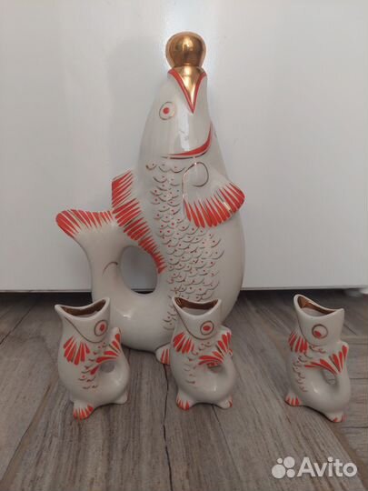 Набор/штоф/сервиз рыбки СССР