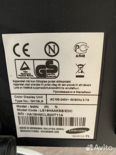 Монитор Samsung syncmaster 940n