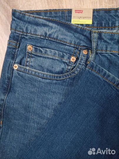 Джинсы мужские levis 511 W36 оригинал светло-синие