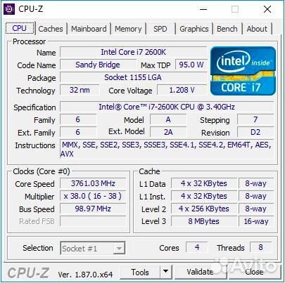 Intel Core i7 2600K LGA 1155 LGA 1555 ай7 2600К