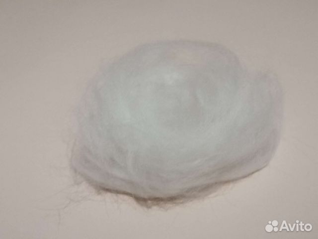 Пух кролика немецкая ангора от 6см. Цвет натуральн
