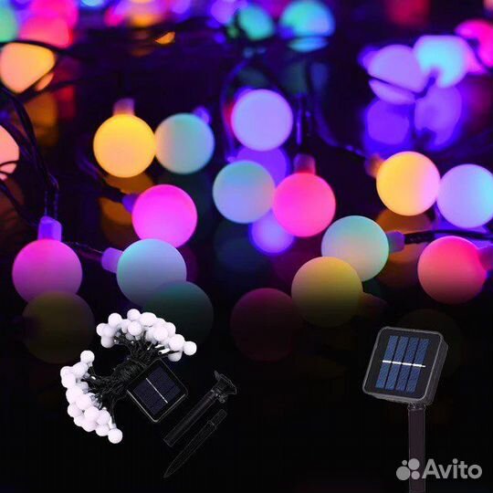 Гирлянда уличная на солнечной панели