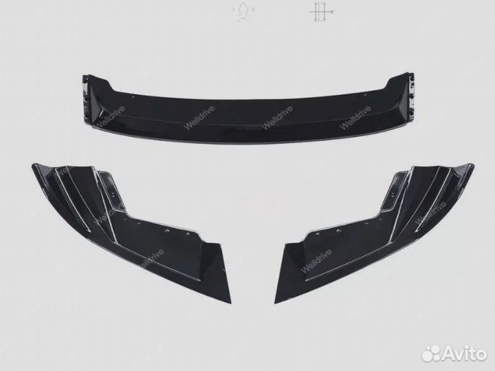 Губа передняя BMW M2 G87 черная