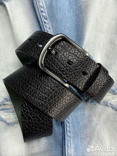 Кожаный ремень для джинс
