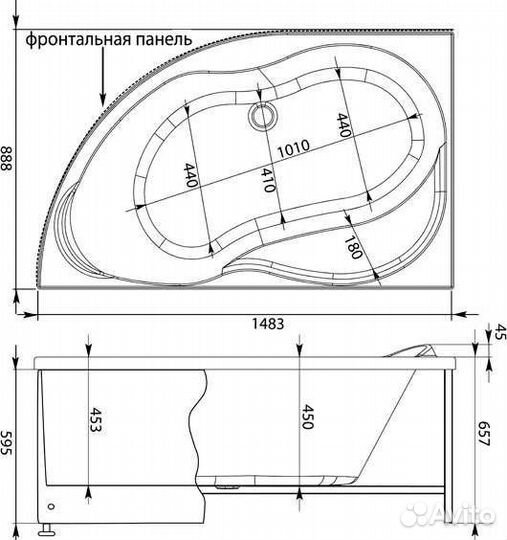 Ванна Aquanet Graciosa L 150x90 с каркасом