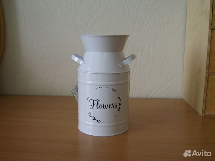 Кашпо ваза емкость металл Фикс Прайс