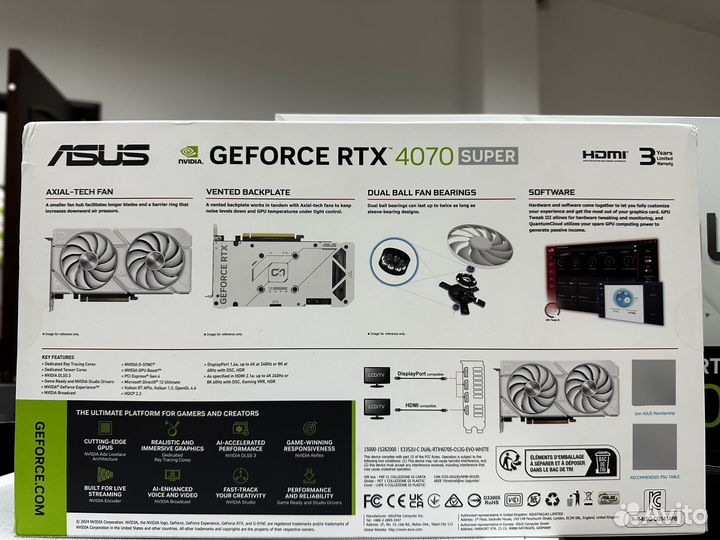 Видеокарта asus geforce RTX4070 super 12gb OC