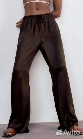 Атласные брюки zara