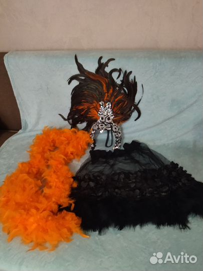 Головной убор бразильский карнавал с перьями