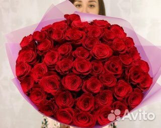 Букет из 51 красной розы premium 40-50см (Эквадор)