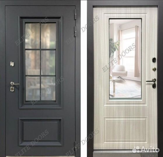 Парадная металлическая входная дверь с окном