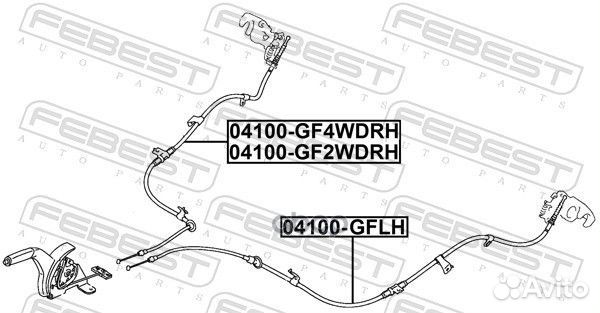 Трос ручника левый 04100-gflh 04100-gflh Febest