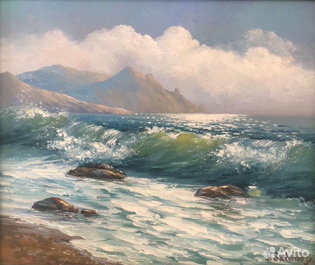 Картина маслом на холсте волна