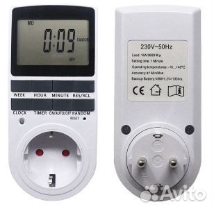 Розетка таймер 230 В 16А 7 дней 12/24 час