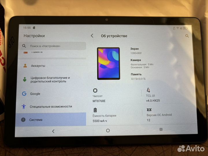 Планшет Tcl tab 10 9160g. С симкой. Новый