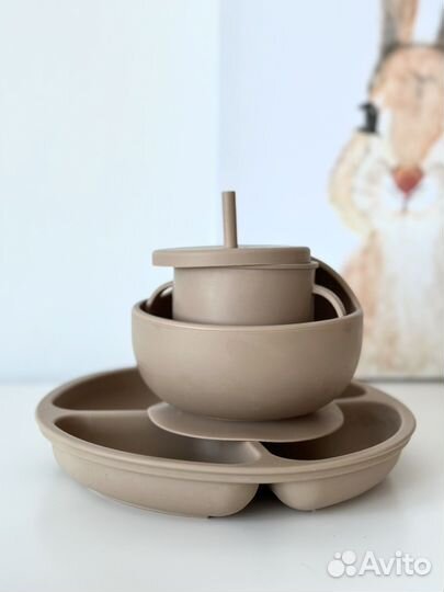 Набор детской посуды силикон