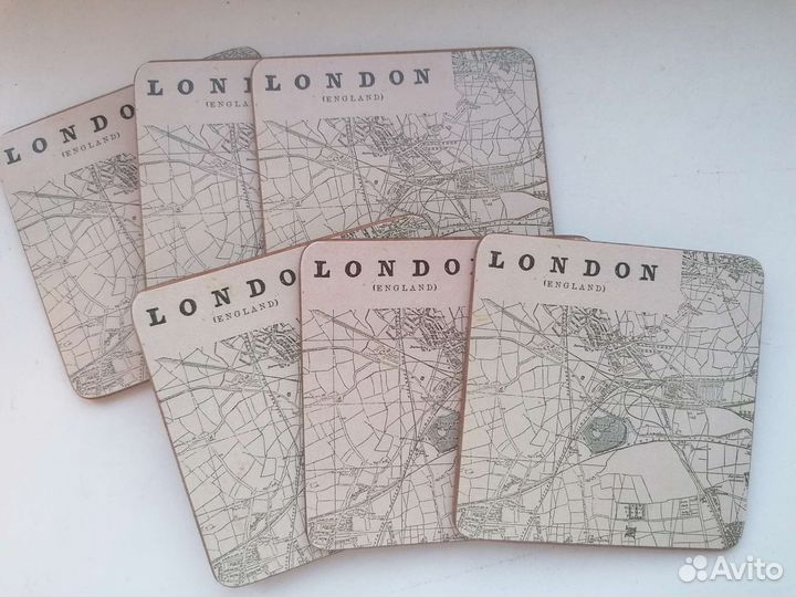 Пробковая подставка. Лнндон.набор 6 шт