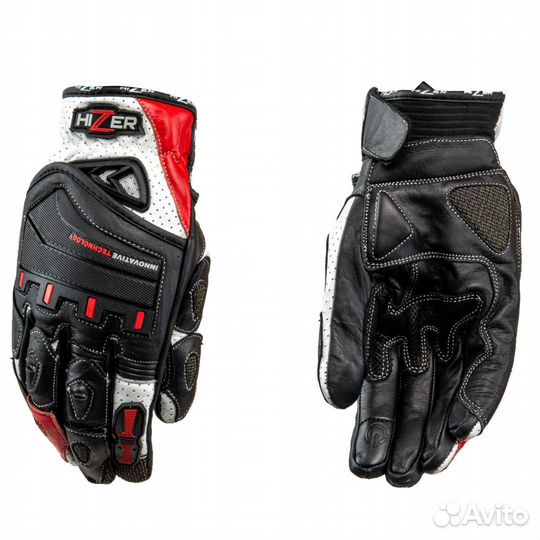 Перчатки мото hizer AT-4136 (XXL) (кожа/текстиль)