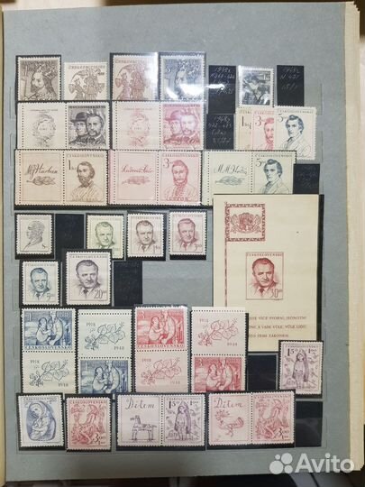 Почтовые марки альбом Чехословакия 1940-1950 года